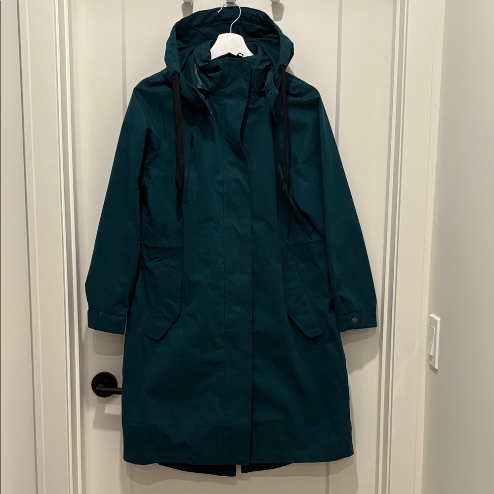 Fat Face Teal Hooded Rain Jacket size US 6